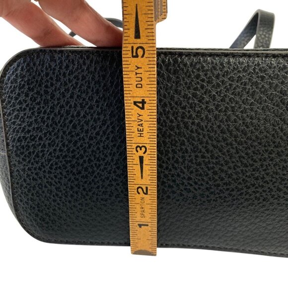 Liz Claiborne Marina‎ Shopper Tote Handbag Black Pebbled Faux Leather Two Straps - Picture 10 of 13